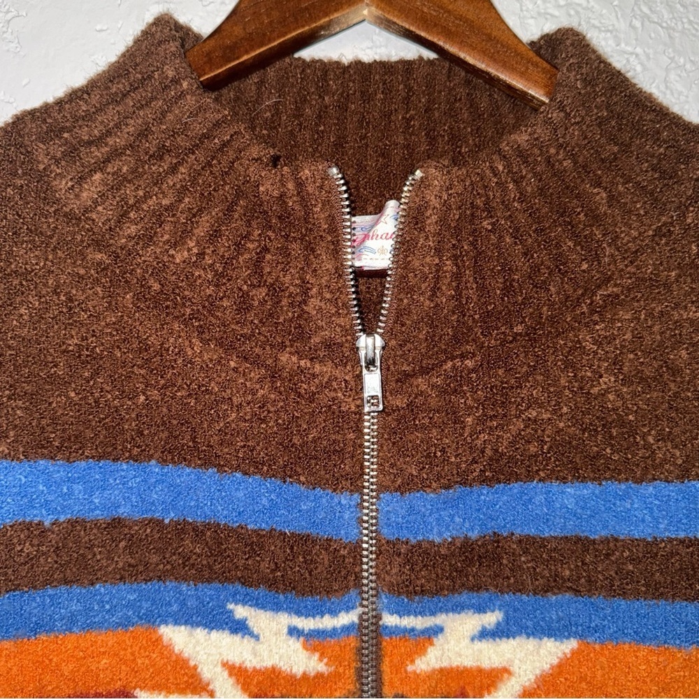 Panhandle Brown Aztec Knit Jacket - Picture 4 of 9
